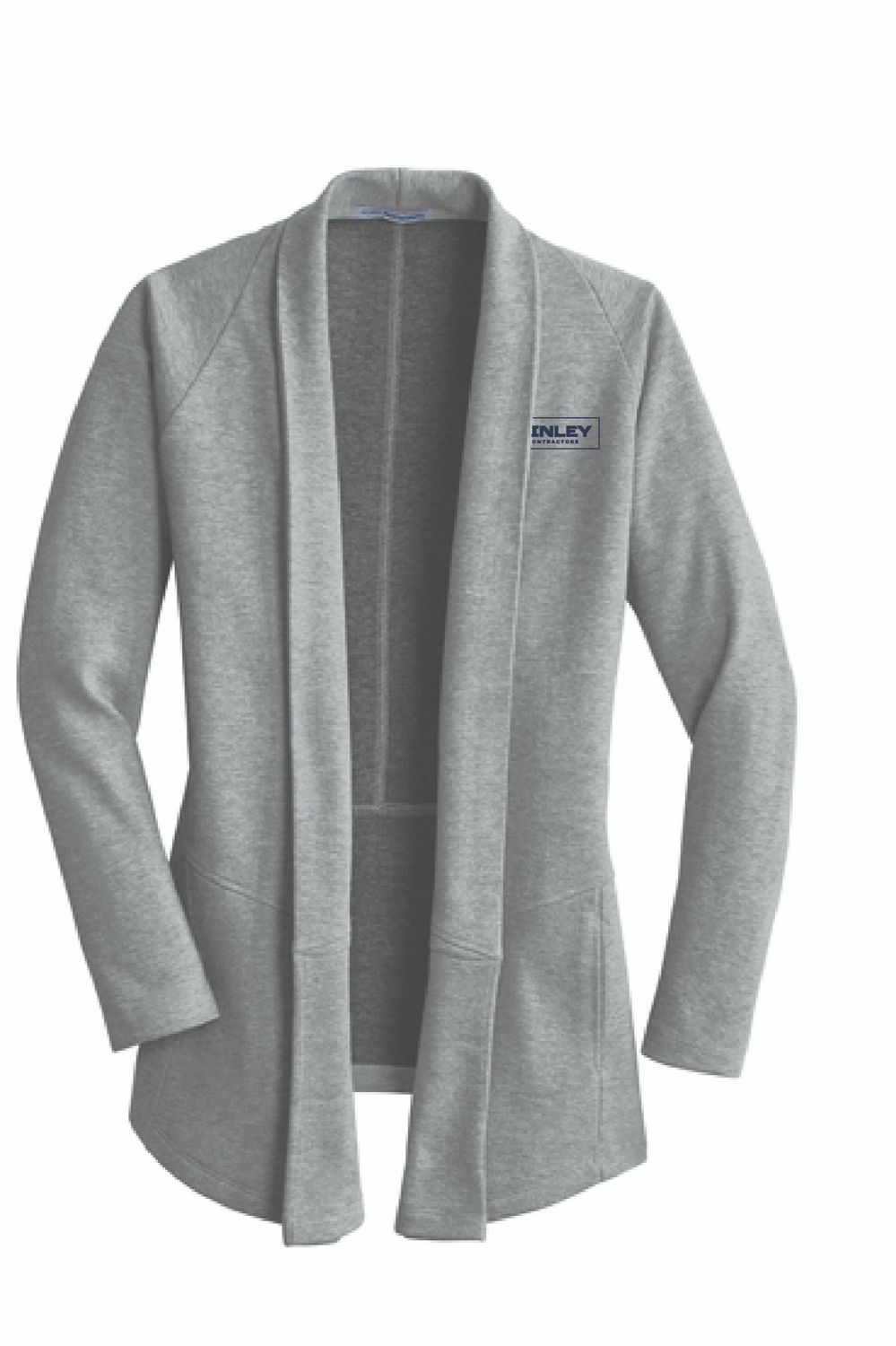 Kinley Womens Interlock Cardigan | L807 Medium Heather Grey