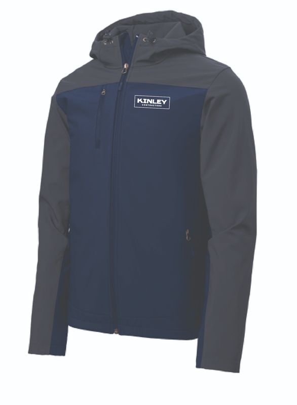 Kinley Hooded Core Soft Shell Jacket | J335 Dress Blue Navy/ Battleship Grey