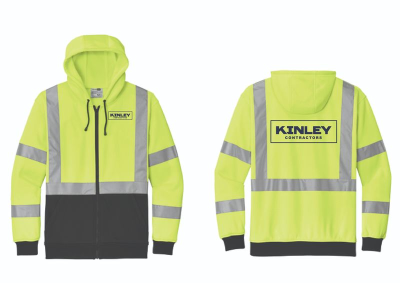 Kinley Cornerstone ANSI 107 Class 3 Heavy-Duty Fleece Full-Zip Hoodie | CSF300