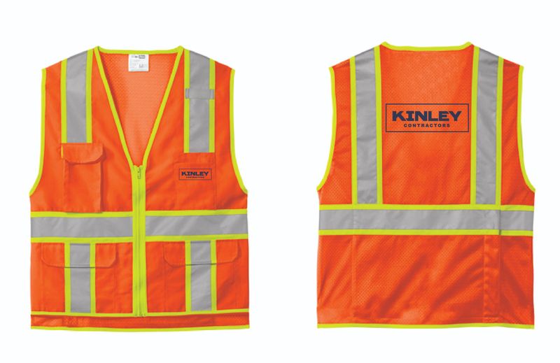 Kinley Cornerstone ANSI 107 Class 2 Surveyor Zippered Two-Tone Vest | CSV105