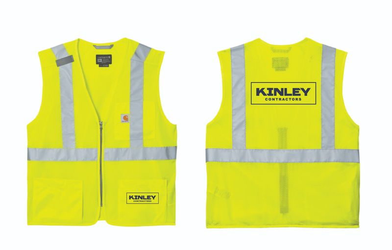 Kinley Carhartt Zippered Safety Vest | CT106171 Brite Lime