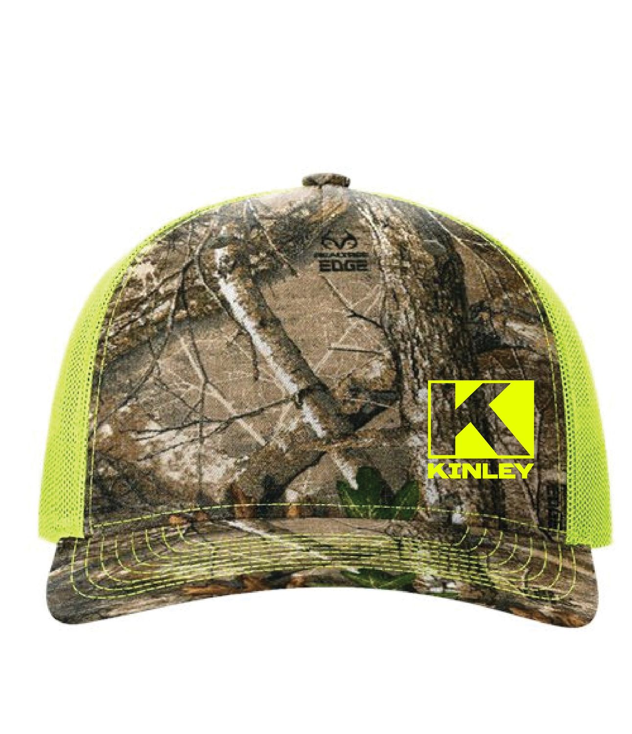 Kinley Richardson Five-Panel Printed Trucker Cap | 112PFP Realtree Edge/ Neon Yellow