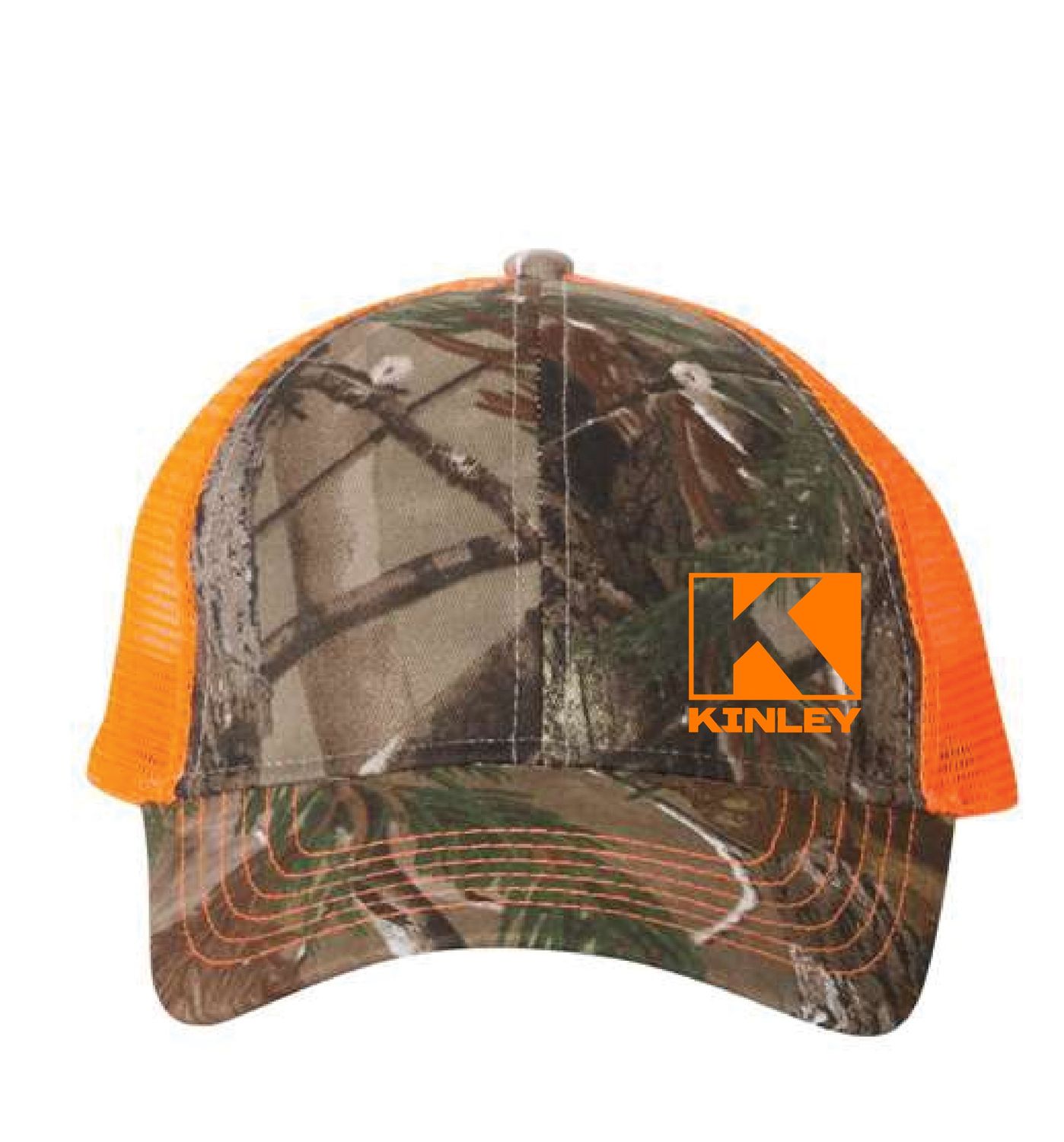 Kinley Kati Licensed Camo Mesh Back Cap | LC5M	Realtree Ap/Neon Orange
