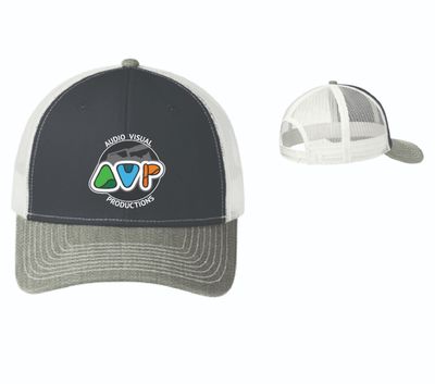 AVP Snapback Trucker Hat | C112, Rich Navy/Heather Grey/White