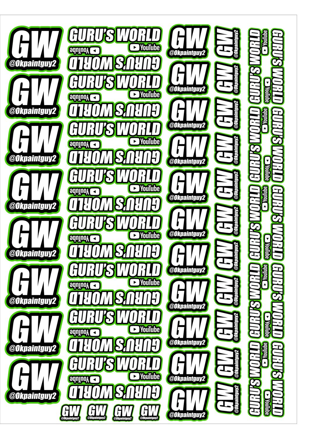 Gurus World Green Sticker Pack