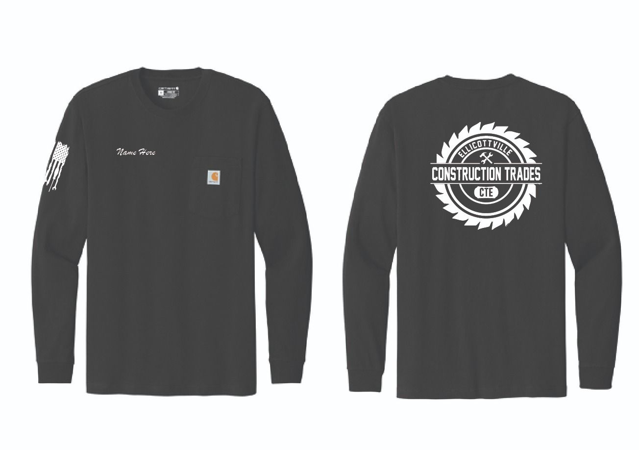 Ellicottville Construction Trades CTE Carhartt Pocket Long Sleeve | CTK126 Black