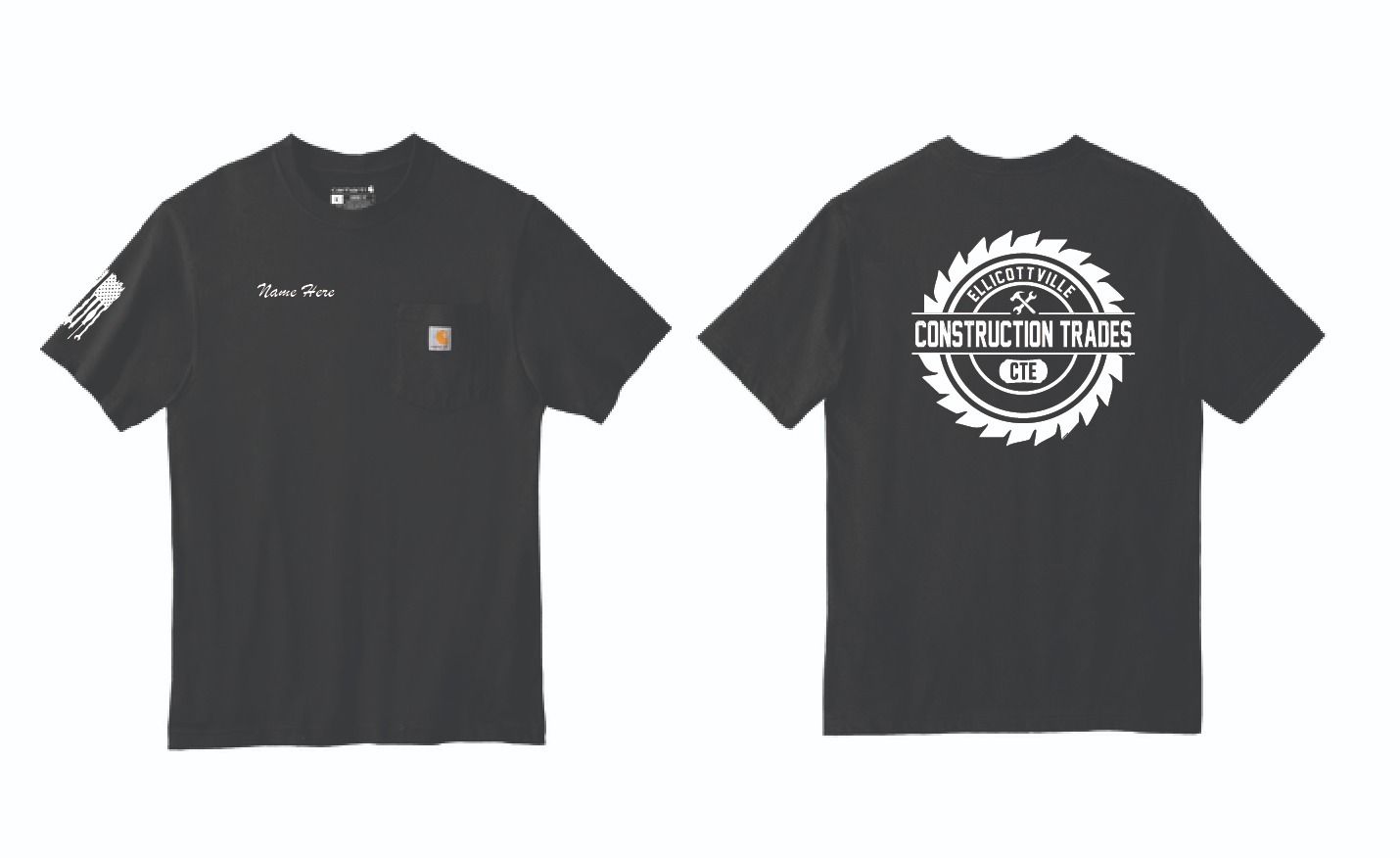 Ellicottville Construction Trades CTE Carhartt Pocket Tshirt | CTTK87/CTK87 Black