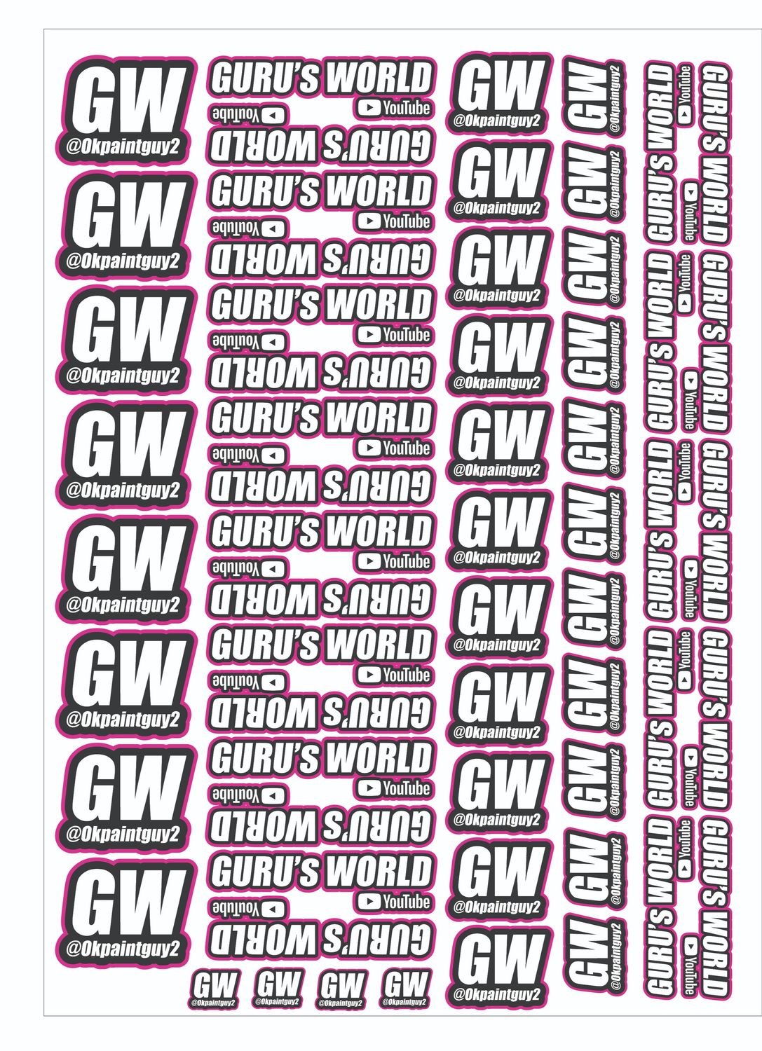 Gurus World Pink Sticker Pack