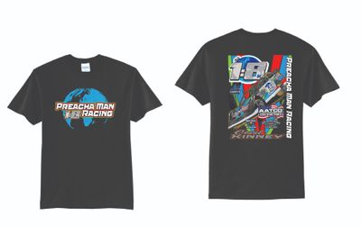 Preacha Man Racing TShirt | PC55 Black