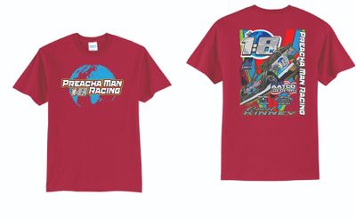 Preacha Man Racing TShirt | PC55 Red