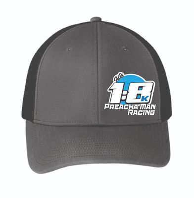 Preacha Man Racing Trucker Hat | C112 Heather Grey/Black