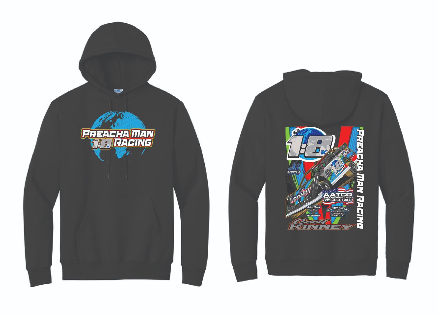 Preacha Man Racing Hoodie | PC78H Black