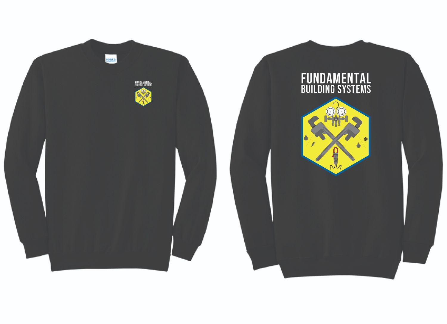 Fundamental Building Systems 2025 Crewneck | PC90 Black