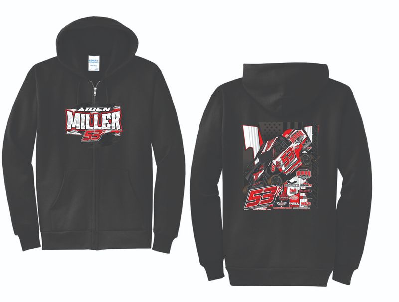 2025 Aiden Miller Zip Up Hoodie | PC78ZH Black