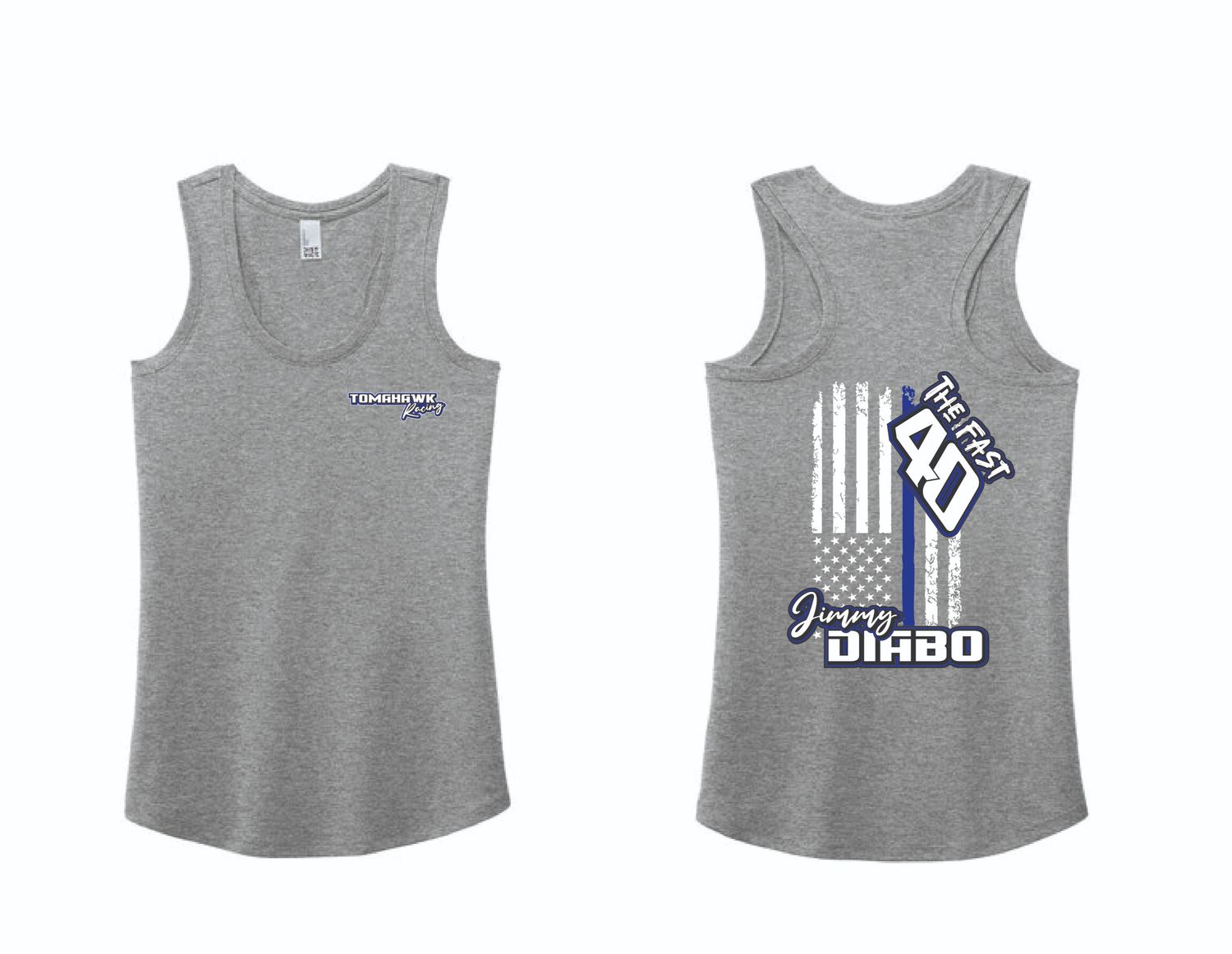 2025 Tomahawk Racing Ladies Tank | DM138L Grey Frost