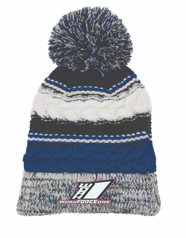 2025 Woah Force One Pom Beanie | STC21 True Royal/Black/White