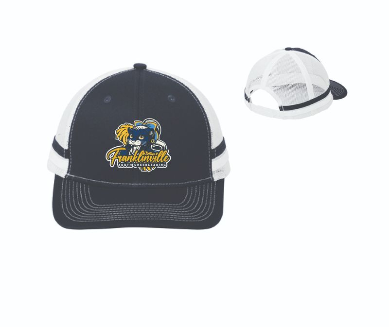 Franklinville Youth Cheer Trucker Hat | C113 Rich Navy/Rich Navy/White