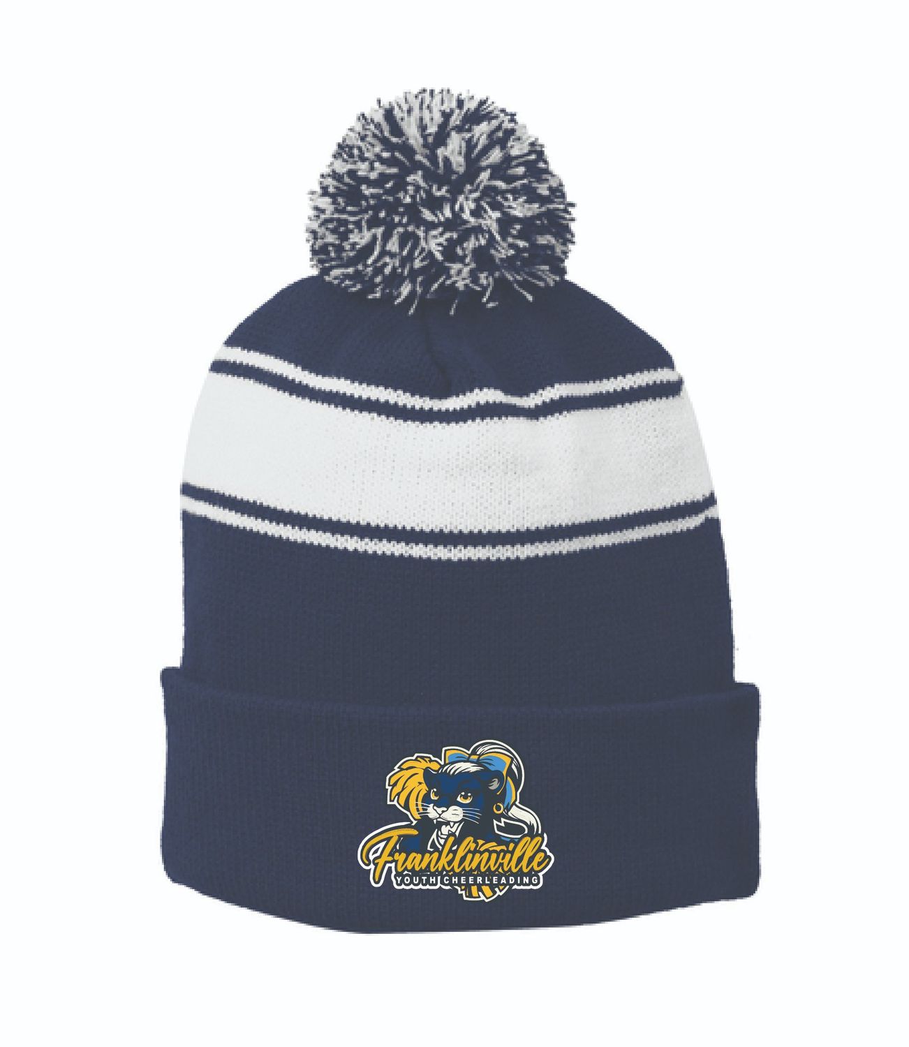 Franklinville Youth Cheer Pom Beanie | STC28 True Navy/White