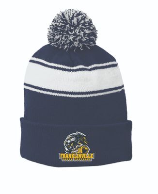 Franklinville Youth Football Pom Beanie | STC28 True Navy/White