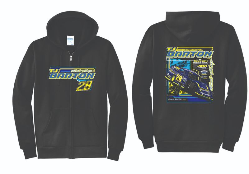 2025 TJ Barton Zip Up Hoodie | PC78ZH Black