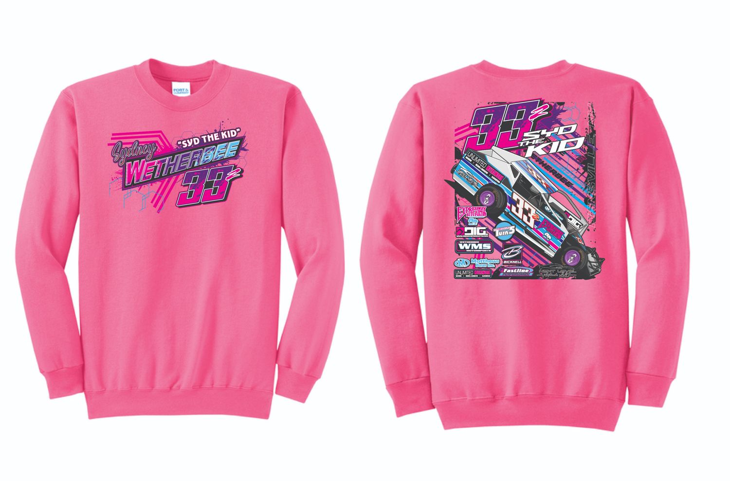 2025 Sydney Wetherbee Crewneck | PC78 Neon Pink