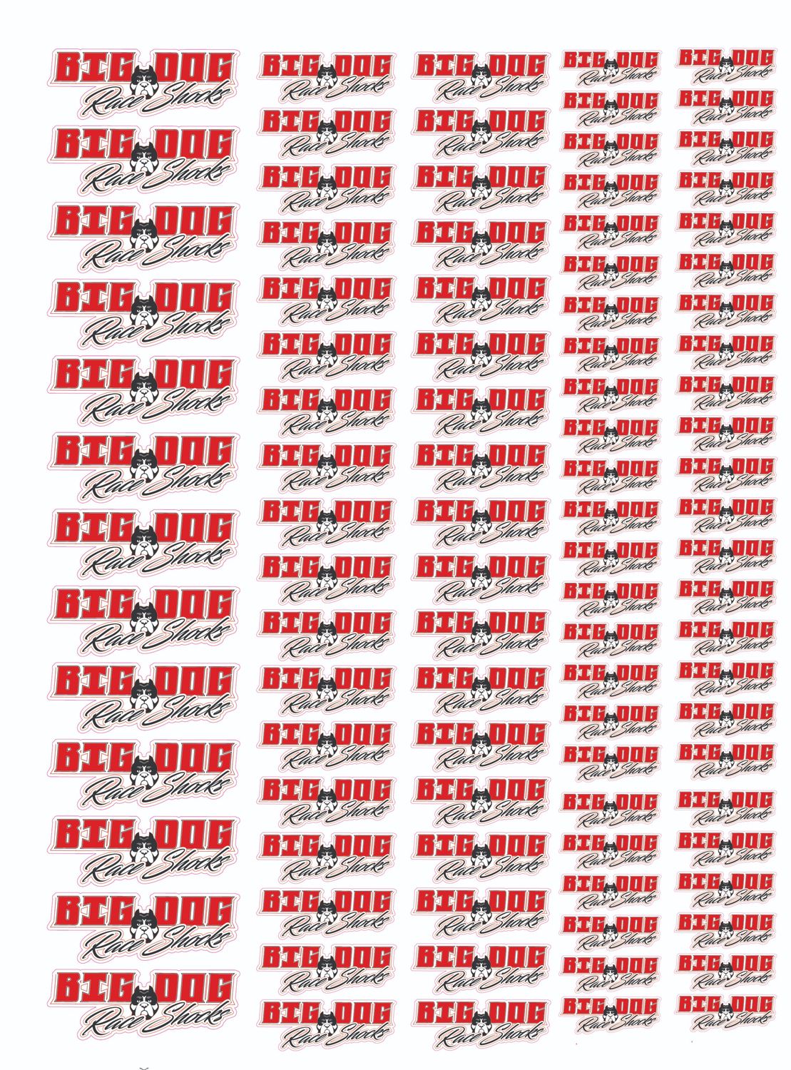 Big Dog Race Shocks Sticker Pack