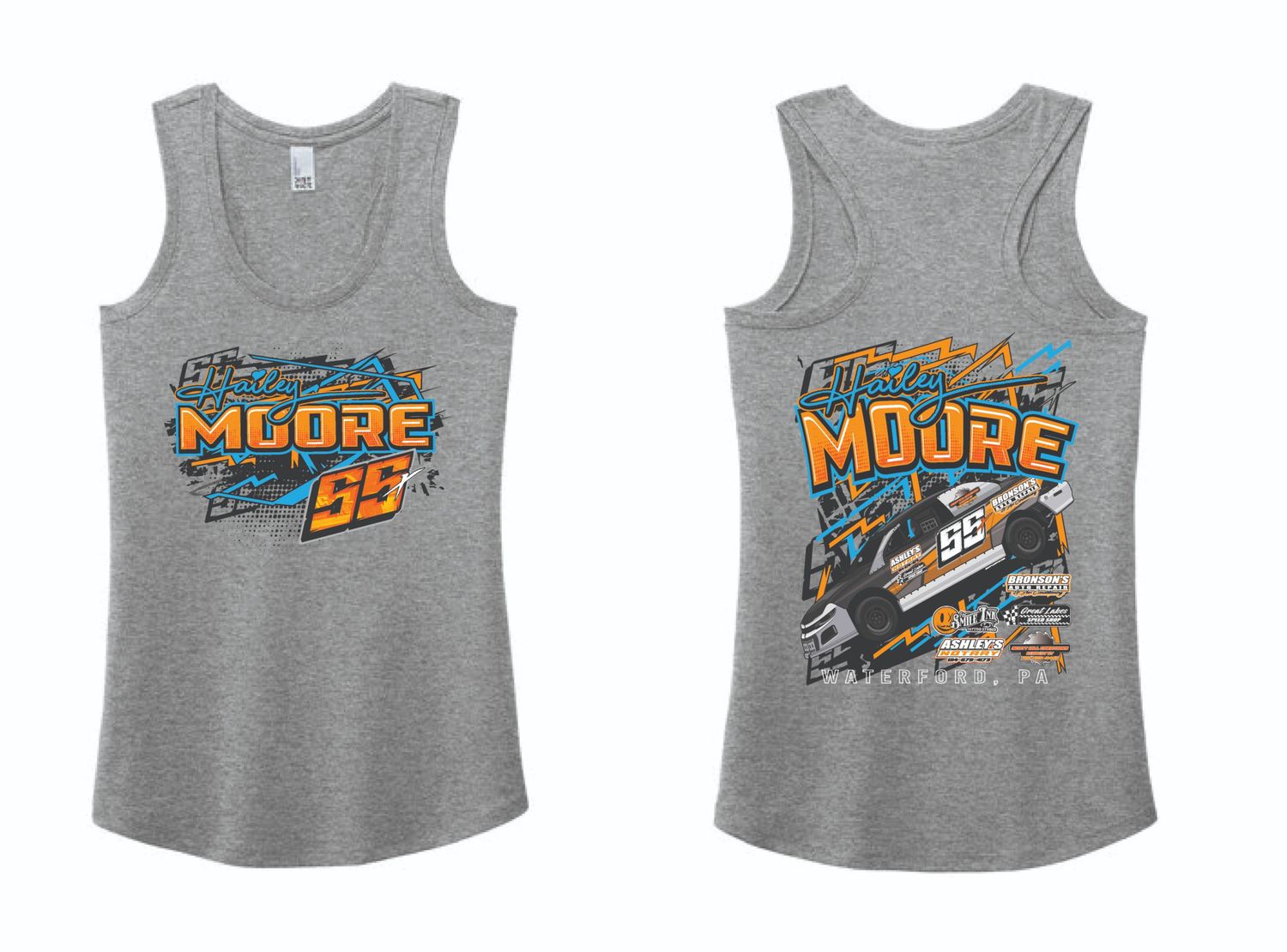 2025 Hailey Moore Ladies Tank | DM138L Grey Frost