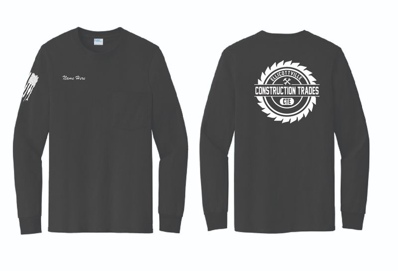 Ellicottville Construction Trades CTE Pocket Long Sleeve | PC61LSPT/PC61LSP Black