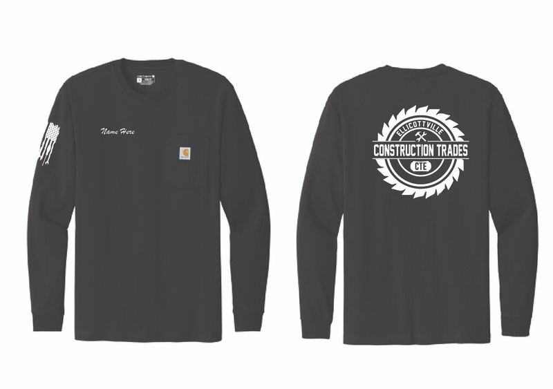 Ellicottville Construction Trades CTE Carhartt Pocket Long Sleeve | CTK126 Black