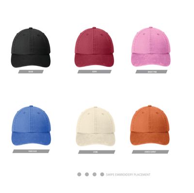 Embroidered Port Authority® Garment Washed Dad Hats | PWU Port Authority®