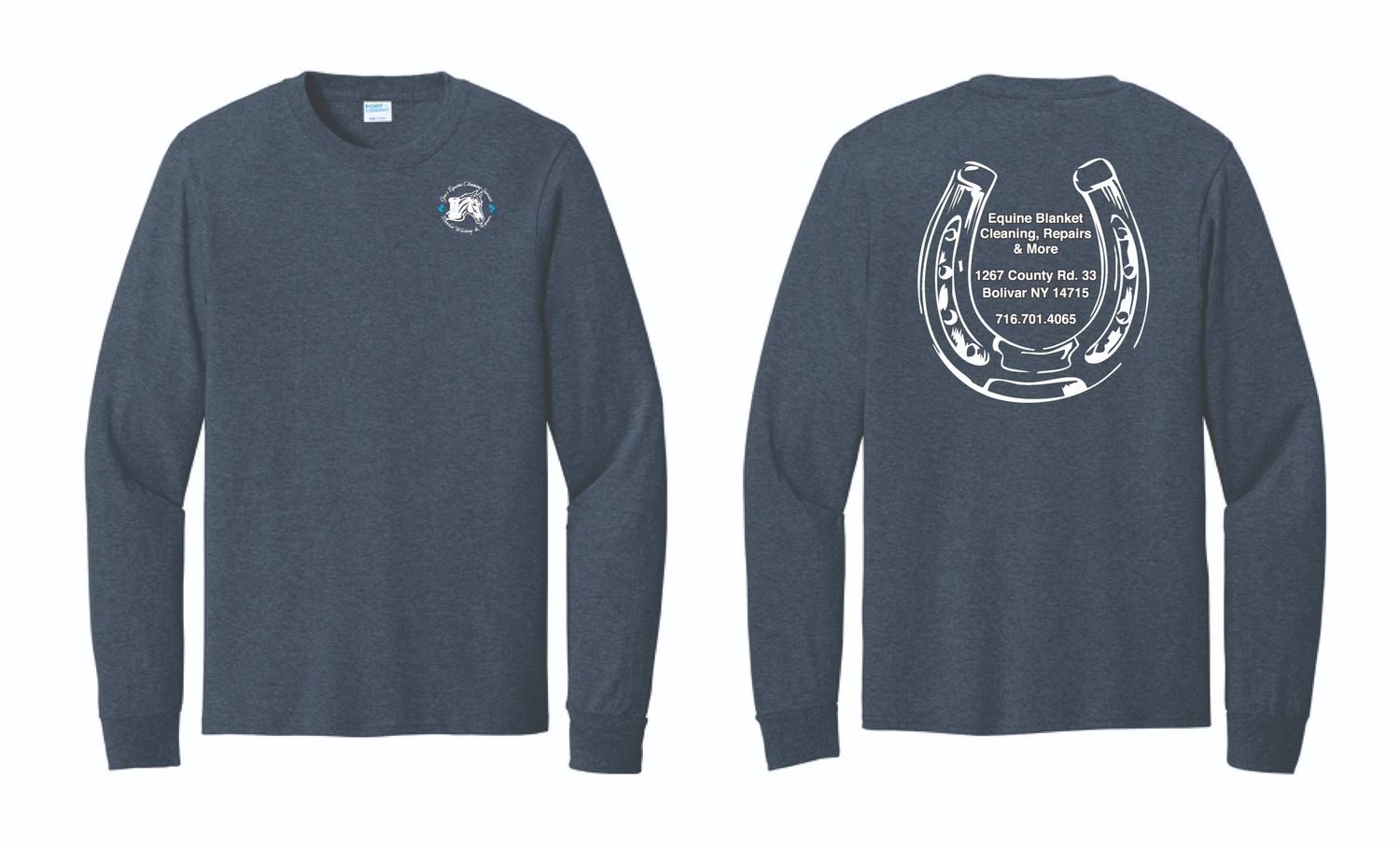 Gee&#39;s Equine Cleaning Long Sleeve Shirt | PC54LS Heather Navy