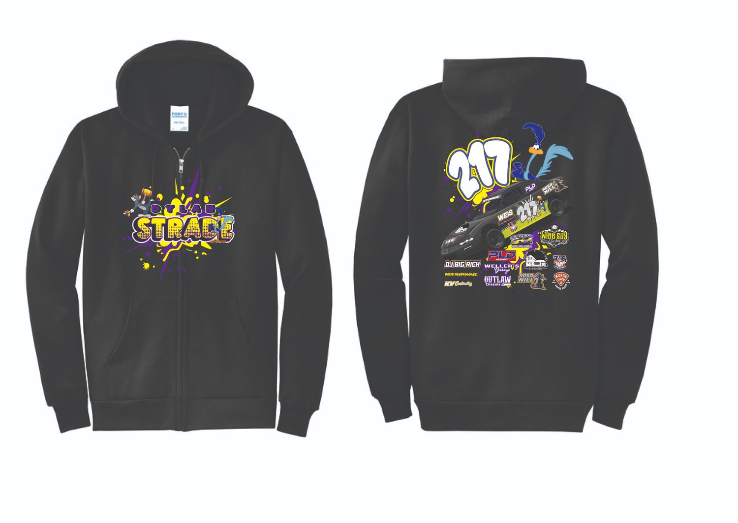 2025 Dylan Strade Zip Up Hoodie | PC78ZH Black