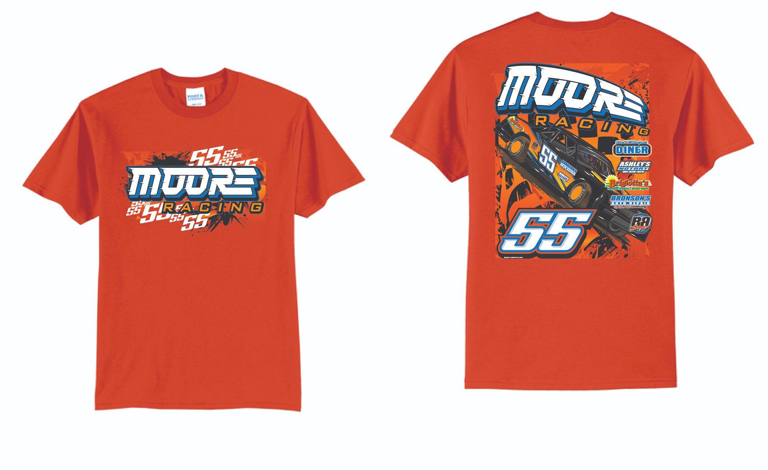2025 Moore Racing TShirt | PC55 Orange