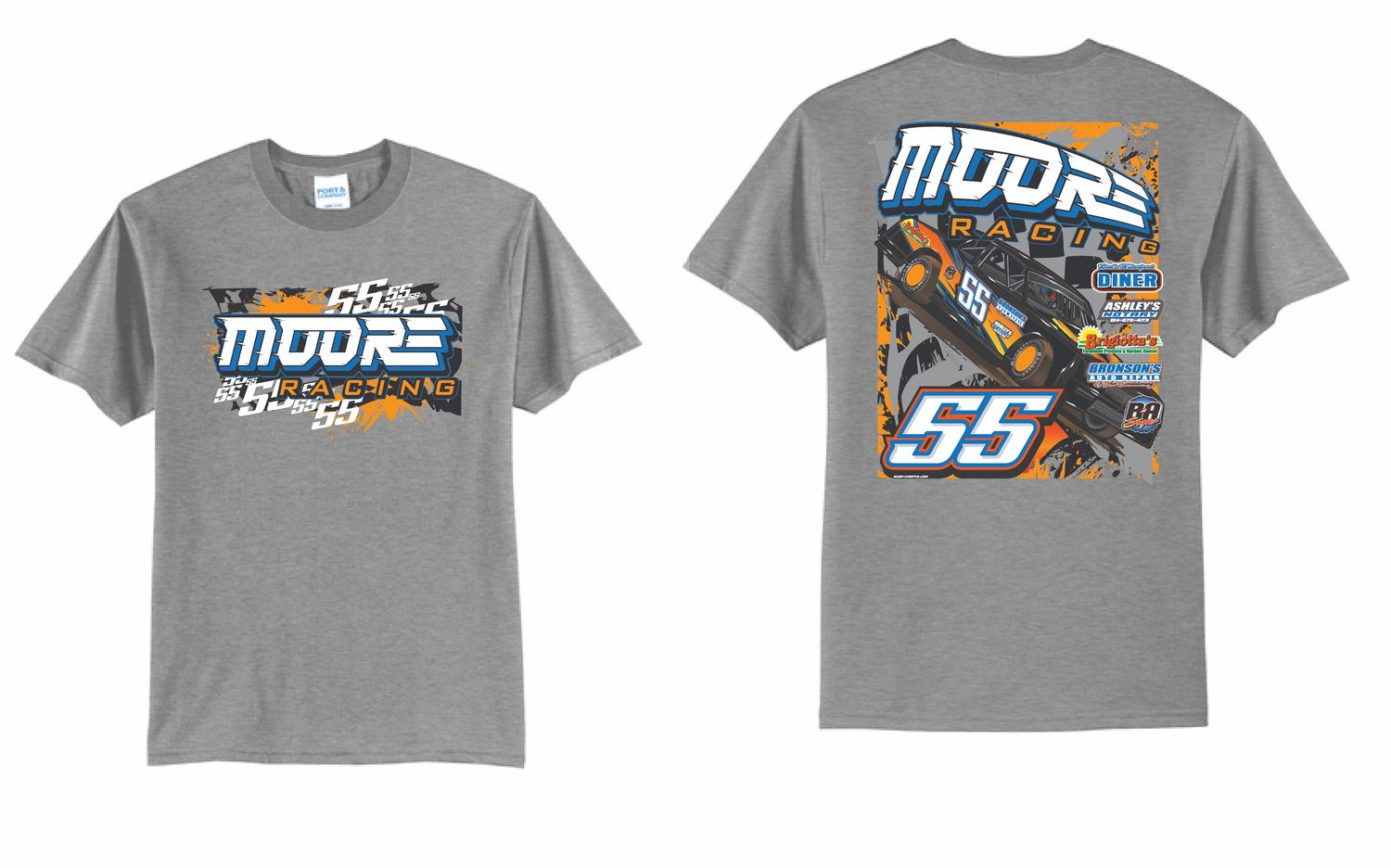 2025 Moore Racing TShirt | PC55 Athletic Heather