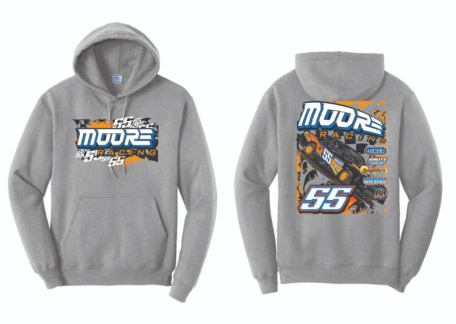 2025 Moore Racing Hoodie | PC78H Athletic Heather