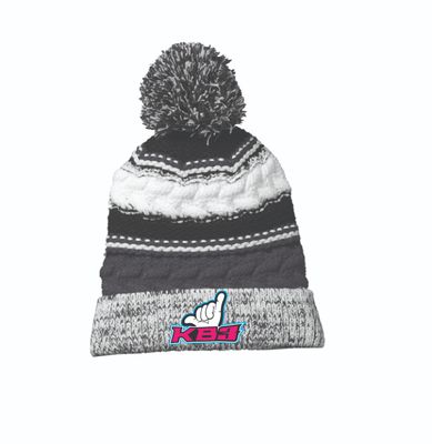 2025 KB3 Pom Beanie | STC21 Iron Grey/Black/White