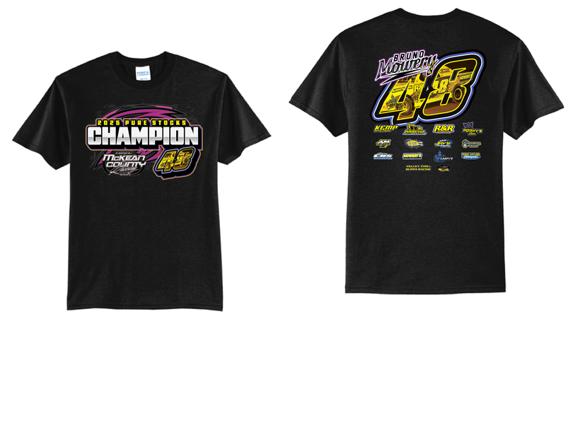 Pure Stock Champion Bruno Mowery TShirt 2025 | PC55 Black