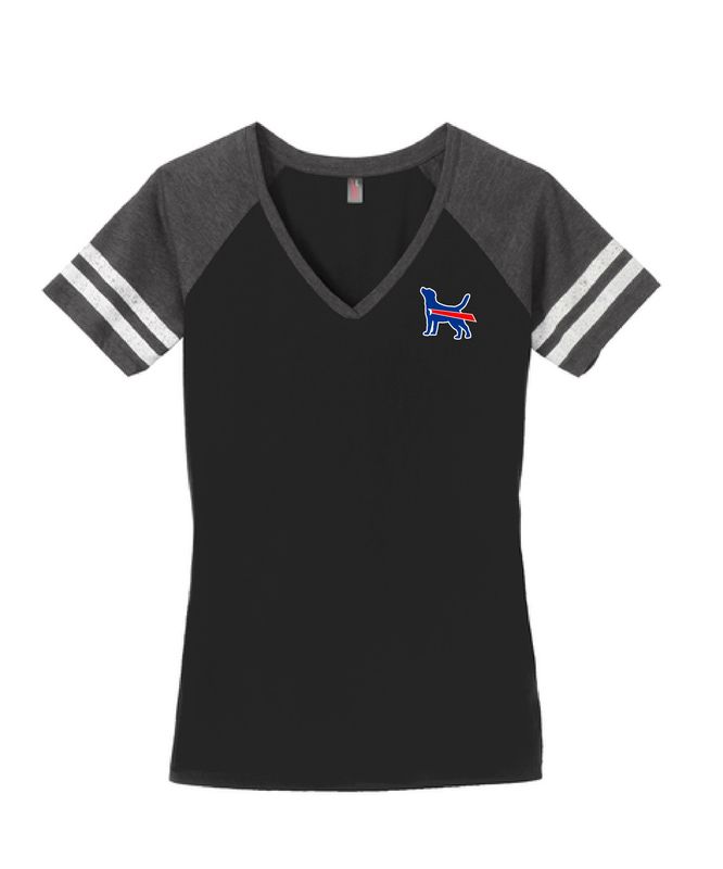 Labrador Retriever Buffalo Women&#39;s V-Neck | DM476 Black/Heathered Charcoal