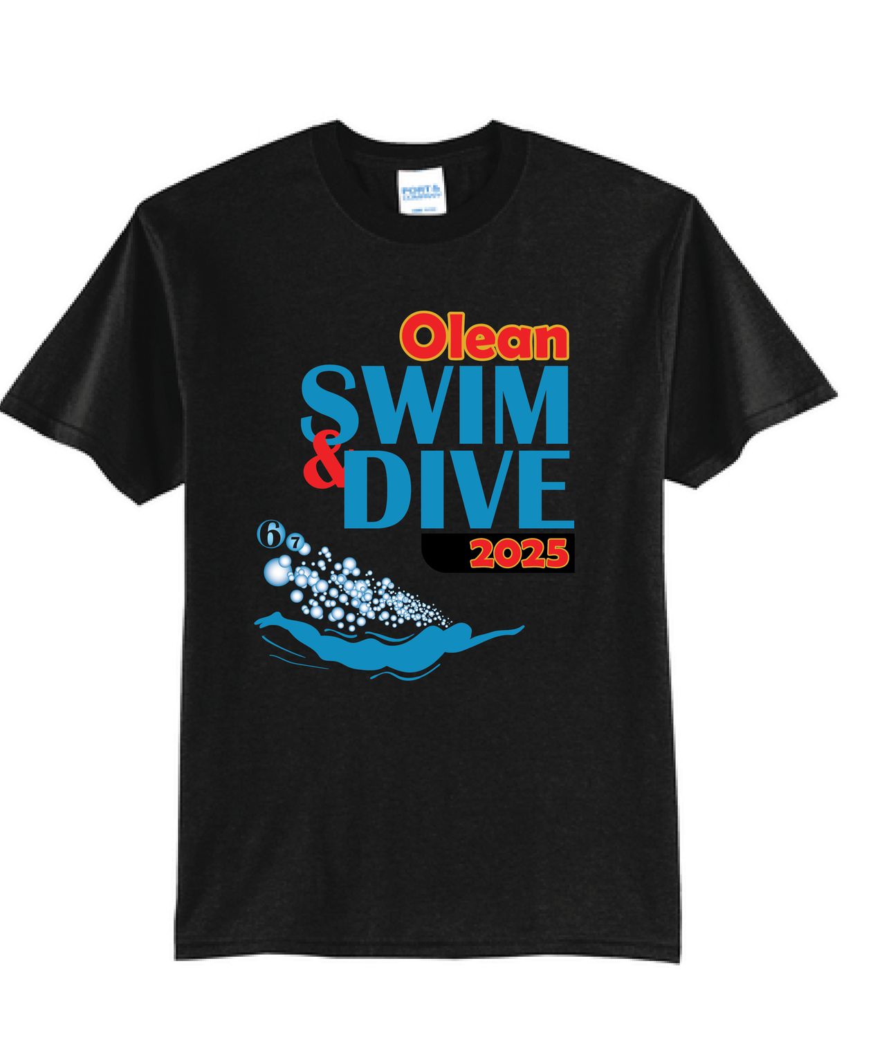 2025 Olean Swim &amp; Dive TShirt | PC55 Black