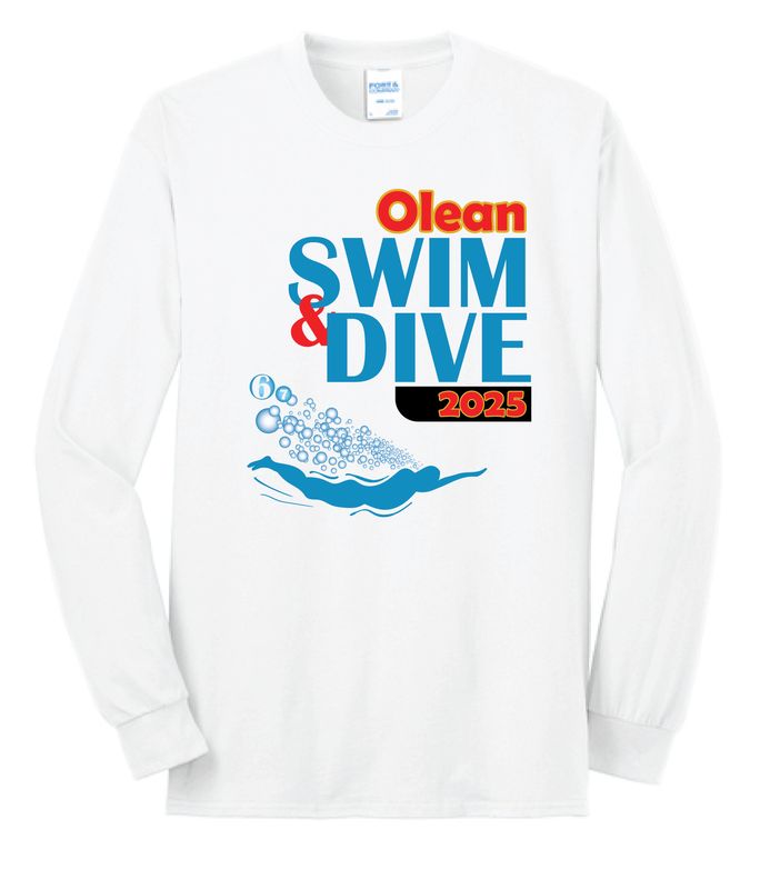 2025 Olean Swim &amp; Dive Long Sleeve Shirt | PC55LS White