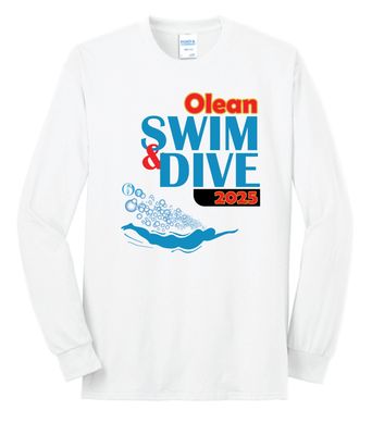 2025 Olean Swim &amp; Dive Long Sleeve Shirt | PC55LS White