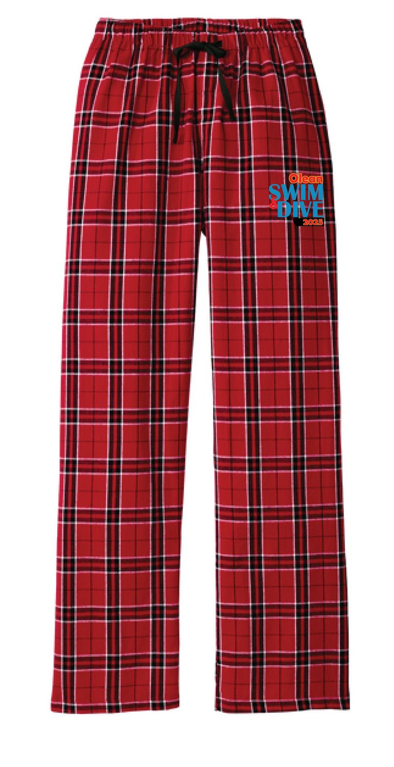 2025 Olean Swim &amp; Dive Plaid Pant | DT2800 Red