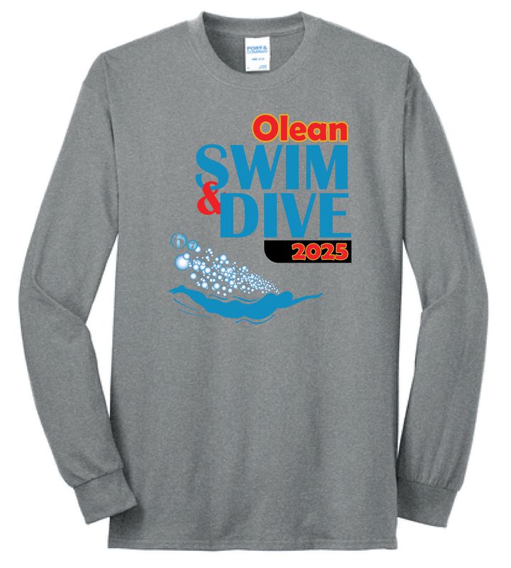 2025 Olean Swim &amp; Dive Long Sleeve Shirt | PC55LS Athletic Heather