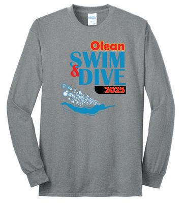 2025 Olean Swim &amp; Dive Long Sleeve Shirt | PC55LS Athletic Heather
