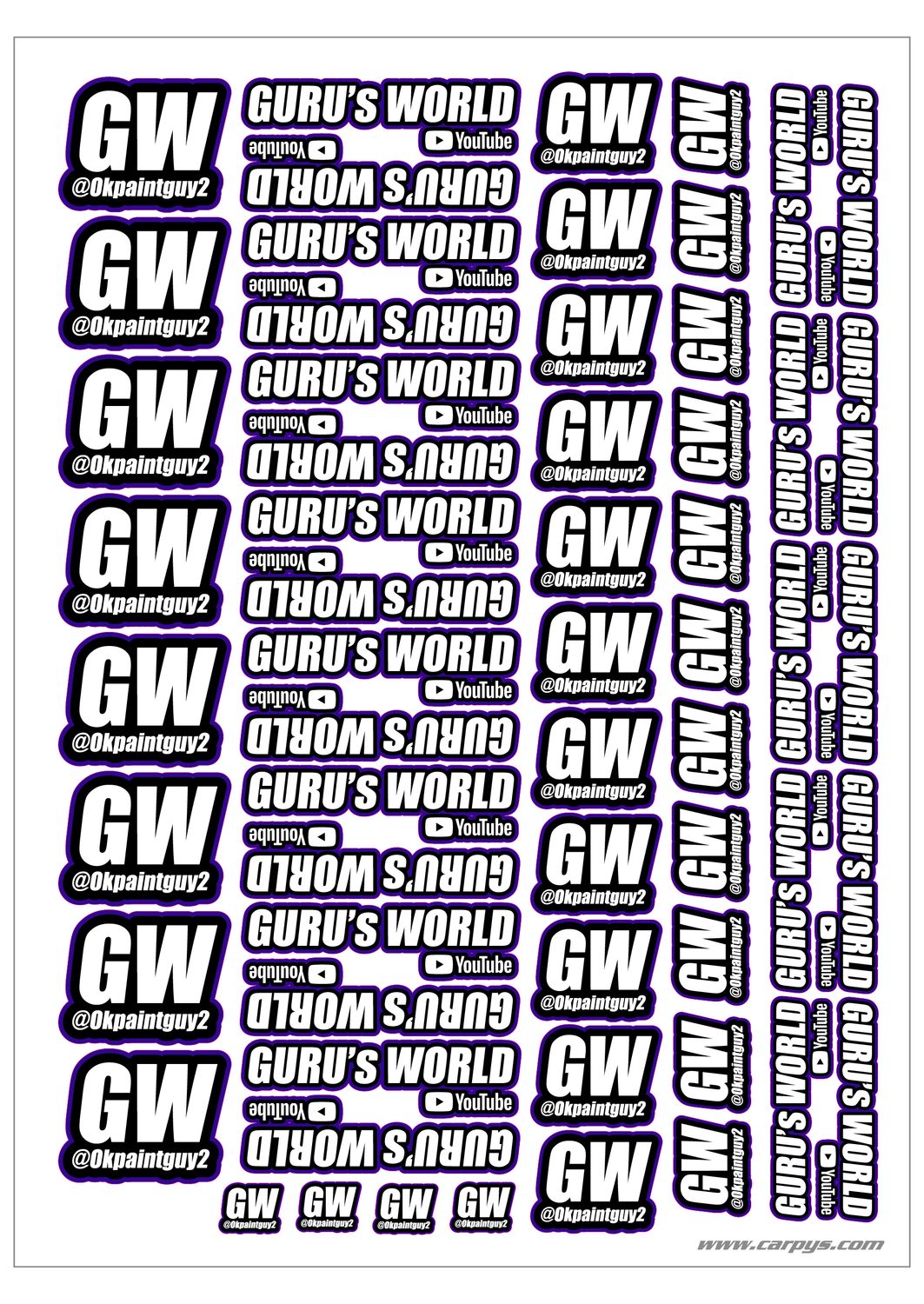 Gurus World Purple Sticker Pack