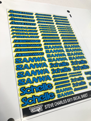 Custom Sponsor Decal Sheet