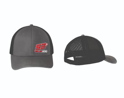 2025 53jr Miller Racing Trucker Hat | C112 Grey Steel/Black
