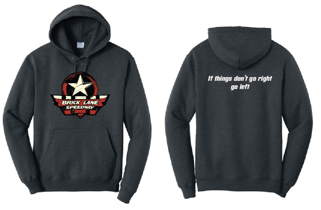 Brick-Lane - Go Left Hoodie | PC78H Dark Heather Grey