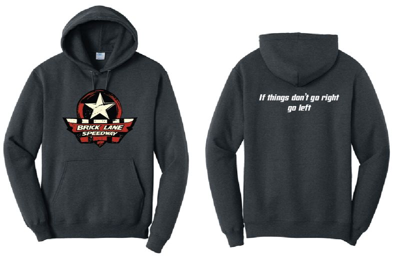 Brick-Lane - Go Left Hoodie | PC78H Dark Heather Grey