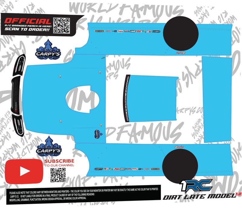 1RC Late Model 3.0  Custom Wraps (Designed to Order)